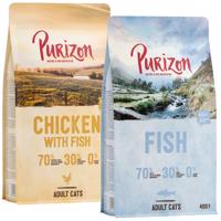 Míchané balení Purizon - bezobilné 2 x 400 g - Kuře & ryba a Ryba
