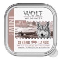 Výhodné balení Wolf of Wilderness Adult 24 x 150 g vanička - Strong Lands - vepřové