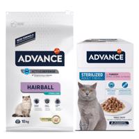 Advance granule 10 kg + kapsičky 12 x 85g  - 15 % sleva - Sterilized Hairball +  Feline Sterilized krůtí