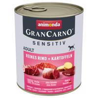 Animonda GranCarno Adult Sensitive 24 × 800 g - výhodné balení - čisté hovězí & brambory