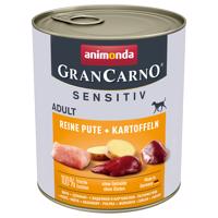 Animonda GranCarno Adult Sensitive 24 × 800 g - výhodné balení - čisté krůtí & brambory