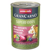 Animonda GranCarno Adult Superfoods 24 x 400 g - hovězí + červená řepa, ostružiny, pampeliška