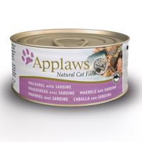 Applaws ve vývaru konzervy 6 x 70 g - Makrela se sardinkami
