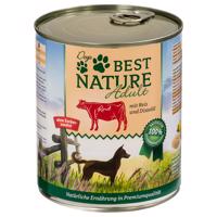 Best Nature Dog Adult 12×800 g – výhodné balení - hovězí, rýže & světlicový olej
