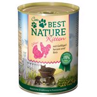 Best Nature Kitten 12×400 g – výhodné balení - drůbeží srdce & rýže