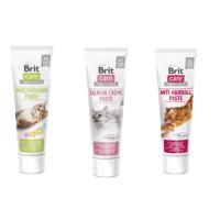 Brit Care Cat Paste multipack - 15 % sleva - Paste Anti Hairball s taurinem 100 g + Multivitamin Paste 100 g + Paste Salmon Crème 100 g