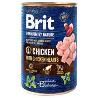 Brit Premium by Nature 12 x 400 g – výhodné balení - kuře s kuřecími srdíčky