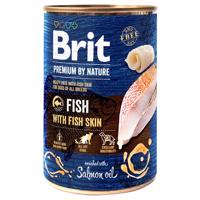 Brit Premium by Nature 12 x 400 g – výhodné balení - ryba s rybí kůží