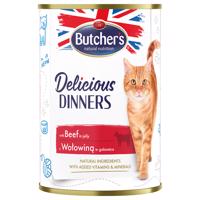 Butcher's Delicious Dinners pro kočky 24 × 400 g - hovězím