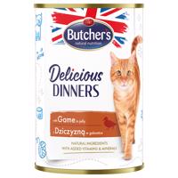 Butcher's Delicious Dinners pro kočky 24 × 400 g - se zvěřinou