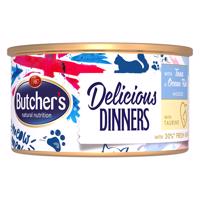 Butcher's Delicious Dinners pro kočky 48 × 85 g - výhodné balení - tuňák & mořské ryby