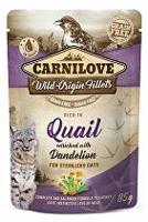 Carnilove Cat Pouch Quail & Dandelion sterilized 85g + Množstevní sleva 5 + 1 ZDARMA
