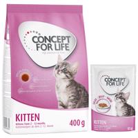Concept for Life Kitten 400 g +  kapsičky 12 x 85 g za skvělou cenu - Kitten 400 g + 12 x 85 g  Kitten v želé