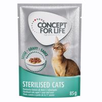 Concept for Life Sterilised Cats - kuřecí - Nový doplněk: 12 x 85 g Concept for Life Sterilised v omáčce