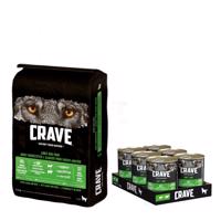 Crave Adult 6 x 400 g konzervy + Crave 11,5 kg granule - 15 % sleva - jehněčí a hovězí