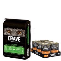 Crave Adult 6 x 400 g konzervy + Crave 11,5 kg granule - 15 % sleva - kuřecí a krůtí 6 x 400 g  + jehněčím & hovězím 11,5kg