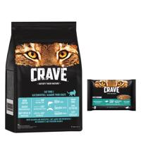 Crave granule 7 kg + Crave Pouch 4 x 85 g - 15 % sleva - s lososem & bílými rybami 7 kg + Omáčka s tuňákem 4 x 85 g