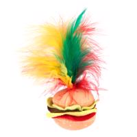 Crinkle Burger hračka pro kočky s peřím - 1 kus