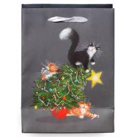 Dárková taška kočka Simon's Cat / Simons Cat - vánoční, velikost M