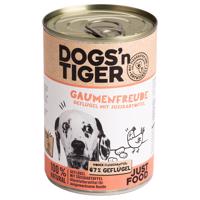 Dogs'n Tiger Adult 12 × 400 g - výhodné balení - drůbeží a batáty