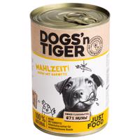 Dogs'n Tiger Adult 12 × 400 g - výhodné balení - kuřecí a mrkev