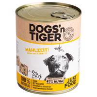 Dogs'n Tiger Adult 12 × 800 g - výhodné balení - kuřecí a mrkev