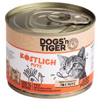 Dogs'n Tiger Adult Cat 6 × 200 g - lahodné krůtí maso