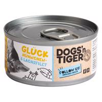 Dogs'n Tiger Cat Filet 24 × 70 g - výhodné balení - kuřecí a lososové filety