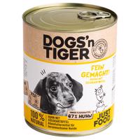 Dogs'n Tiger Junior 12 × 800 g - výhodné balení - kuřecí a batáty