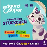 Edgard & Cooper Adult krmivo pro dospělé kočky, kousky v omáčce, kombinované balení 48 × 85 g