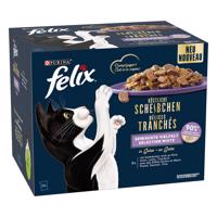 Felix Delicious Slices 24 x 80 g - Farm selection  (hovězí, kuřecí, losos, tuňák)