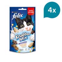 FELIX KnabberMix mléčné pusinky s příchutí mléka, jogurtu a sýru 4 × 60 g