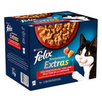Felix "Sensations Extras" Pouches 24 x 85 g - hovězí, krůtí, kuřecí, jehněčí