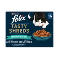 FELIX Tasty Shreds výběr z vody 10 × 80 g