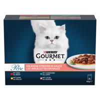 Gourmet Perle Multipack 8 x 85 g - hovězí, kuřecí, králičí a losos