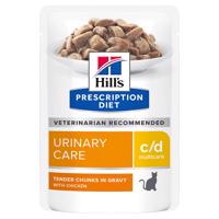 Hill's Prescription Diet. 12 x 370 g - 10 + 2  zdarma -  c/d Multicare Urinary Care kapsičky kuřecí 12 x 85 g