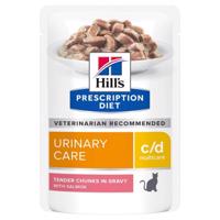 Hill's Prescription Diet. 12 x 370 g - 10 + 2  zdarma - c/d Multicare Urinary Care s lososem 12 x 85 g
