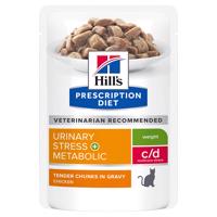 Hill's Prescription Diet. 12 x 370 g - 10 + 2  zdarma - c/d Multicare Urinary Stress + Metabolic kuřecí 12 x 85 g
