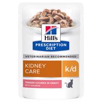 Hill's Prescription Diet. 12 x 370 g - 10 + 2  zdarma - k/d Kidney Care 12 x 85 g (losos)