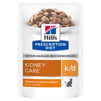 Hill's Prescription Diet k/d Kidney Care  - Výhodné balení 2 x 12 kapsiček (24 x 85 g) (kuřecí)