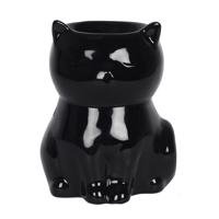 Keramická aromalampa černá kočka