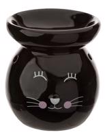 Keramická aromalampa s kočkou - černá, bílá Barva: černá