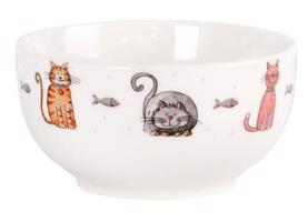 Keramická miska s kreslenými kočkami