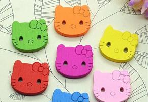 Knoflíky kočka XI - Hello Kitty Barva: oranžová