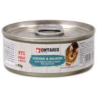 Konzerva ONTARIO Cat Chicken Pieces + Salmon 95 g
