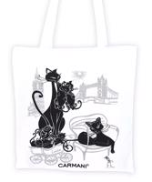 Látková nákupní taška s kočkami cestovatelkami
