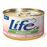 LifeCat Natural Adult mokré krmivo pro kočky 12 x 85 g - Tuňák s krevetami
