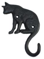 Litinový háček černá kočka s ocáskem