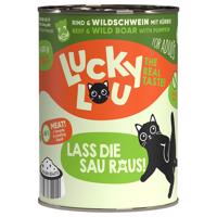 Lucky Lou Adult 6 x 400 g - hovězí a divoké prase