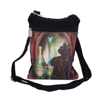 Luxusní messenger bag s kočkou a zelenou vílou - design Lisa Parker